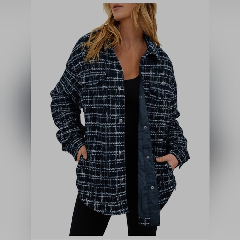 Long Sleeve Button Down Shacket #1051 NWOT